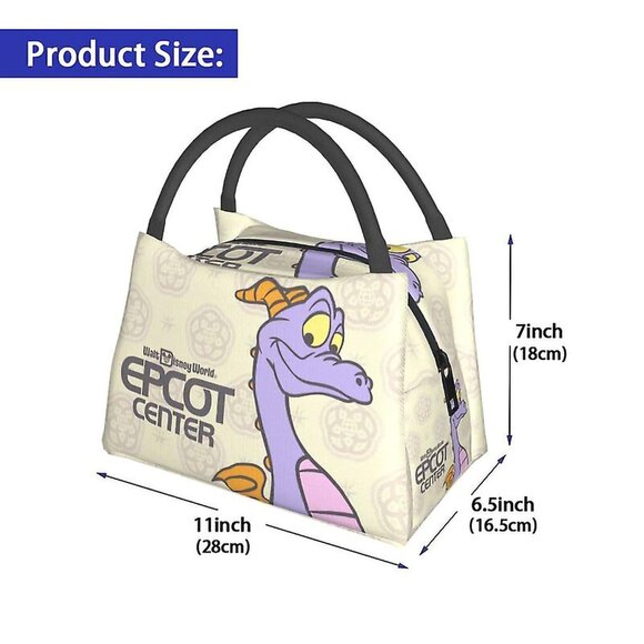 EPCOT Retro Insulated Lunch Bag Smiling Figment Beige Disney Imagination NWOT - Picture 6 of 8
